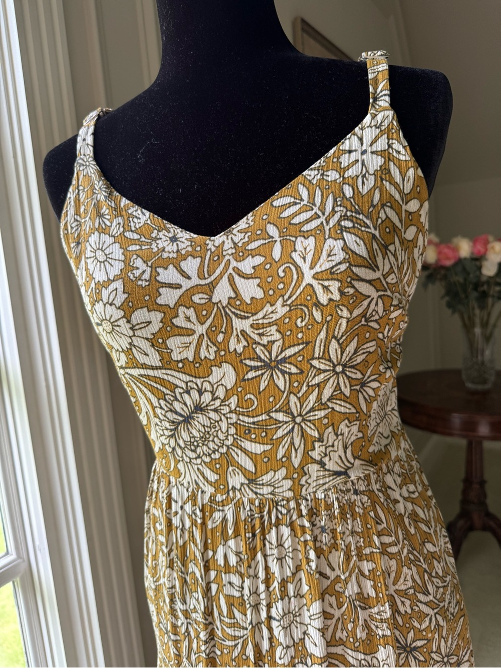 Rachel Ashwell Mustard Yellow & White Floral Maxi Dress - Picture 2 of 6
